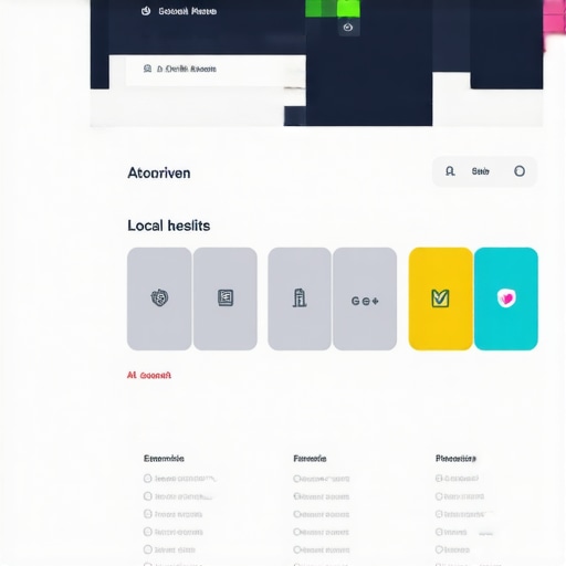 An advanced AI interface displaying personalized local business results with icons and data.