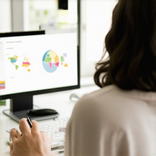 Person reviewing local SEO metrics and maps on a computer