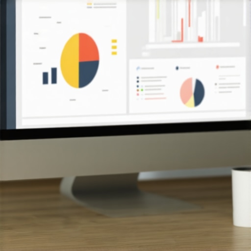 A modern desk with dual monitors displaying local SEO analytics, competitor profiles, and schema markup diagrams.