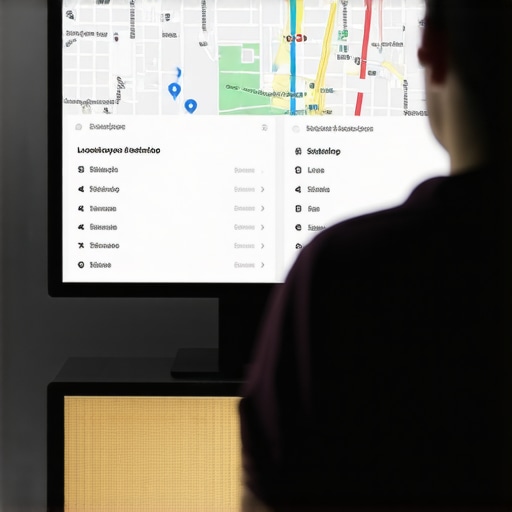 Person reviewing Google Maps SEO dashboard with analytics data.