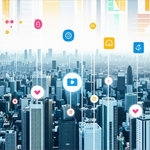 Cityscape with digital maps and search icons representing local SEO advancements in 2025