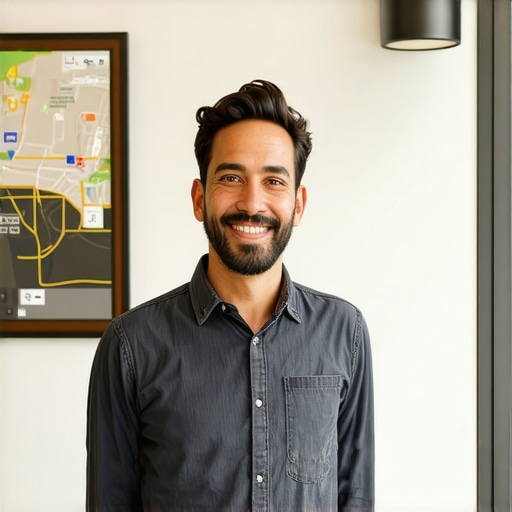 Business owner updating Google My Business profile with new photos and posts.