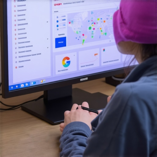 Person reviewing local SEO analytics on a laptop with charts and maps