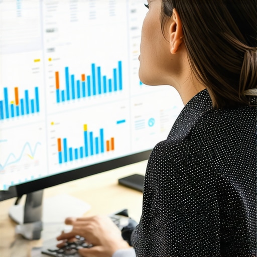 Business owner reviewing analytics for local SEO performance.