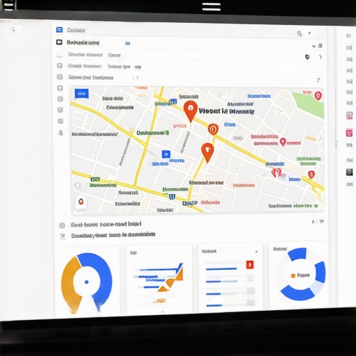 Google Maps SEO analytics dashboard with charts and maps