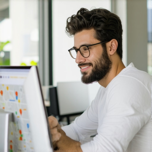 Business owner working on Google Maps SEO