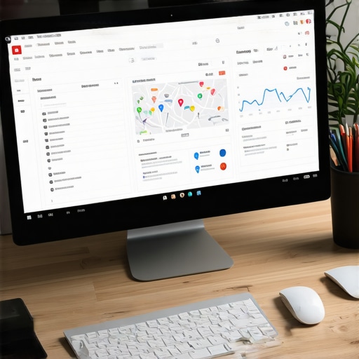 Monitor displaying local SEO analytics and citation management tools.