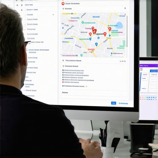 Business owner reviewing local SEO analytics on a laptop.