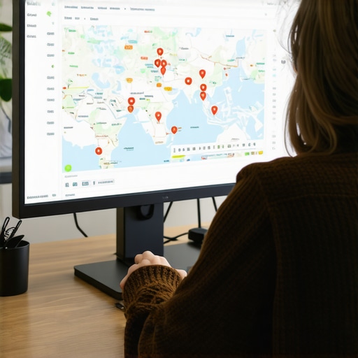 Person reviewing analytics and maps data on computer for local SEO success