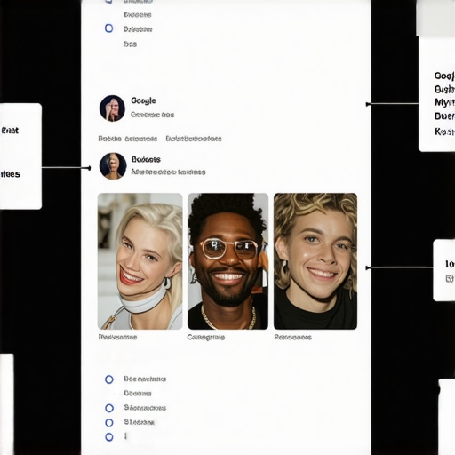 Diagram of a Google My Business profile highlighting key optimization elements.