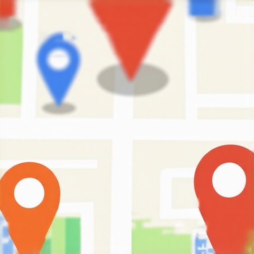 Map with business location and nearby landmarks for local SEO