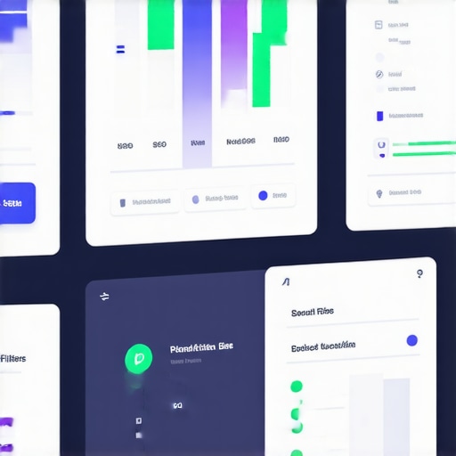 A digital dashboard with maps and SEO metrics showing filter adjustments for local SEO