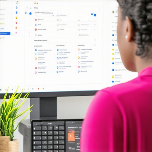 Marketing professional reviewing local SEO profile on computer