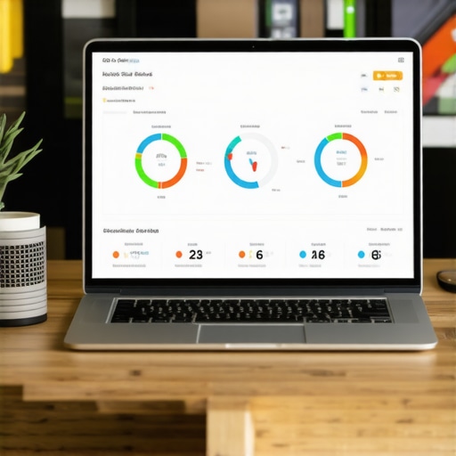 A person analyzing local SEO data on a laptop with dashboards and citation management software.