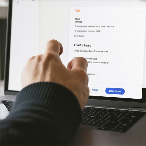 Person updating Google My Business profile on a laptop