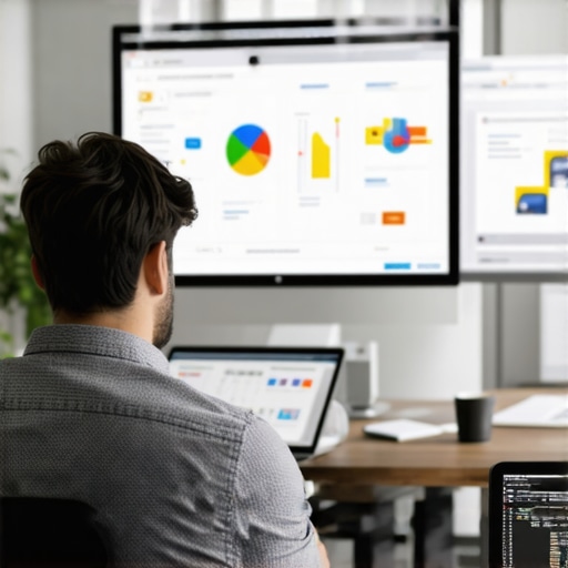 Advanced Local SEO Strategies Workshop Professional seminar on advanced local SEO tactics with charts and computers.