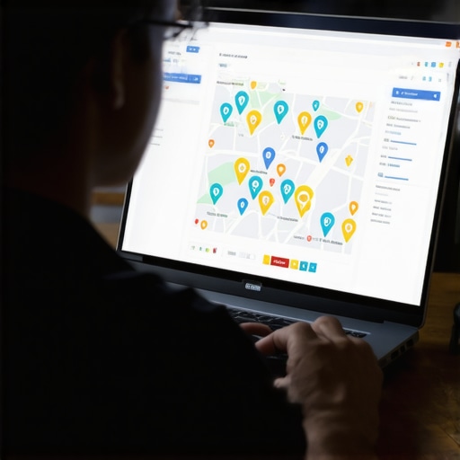 Effective Tools for Maintaining Google Maps SEO Person analyzing local SEO metrics on a laptop for Google Maps ranking
