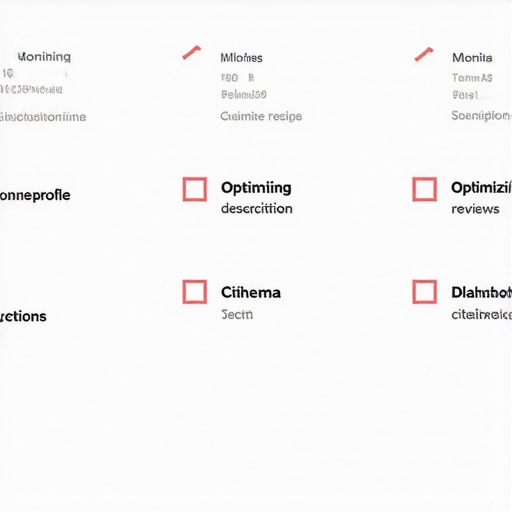 Visual checklist of steps to optimize Google Maps profile for better local search rankings.