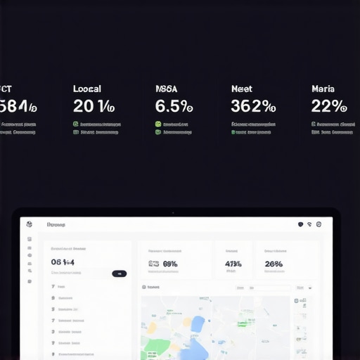Local SEO Dashboard for Continuous Monitoring Screenshot of a local SEO analytics dashboard showing rankings, reviews, and map performance.