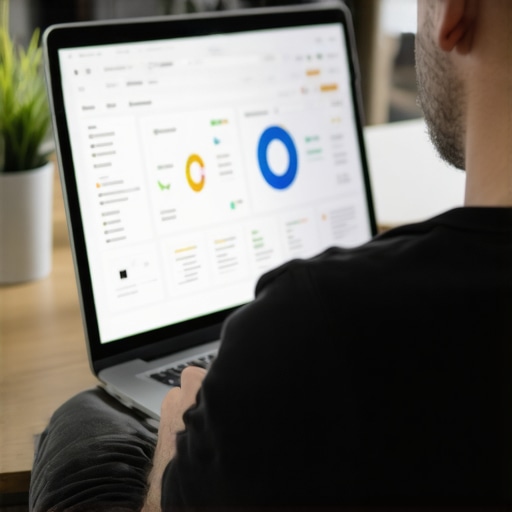 SEO Tools in Action for Local Rankings Person evaluating SEO analytics and maps optimization data on laptop screen.