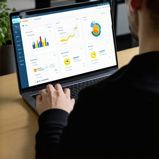 Person working on Google Maps SEO analytics using laptop