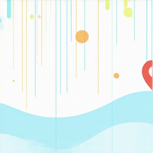 Abstract illustration showing multiple layered signals like maps, reviews, and user interactions representing local SEO